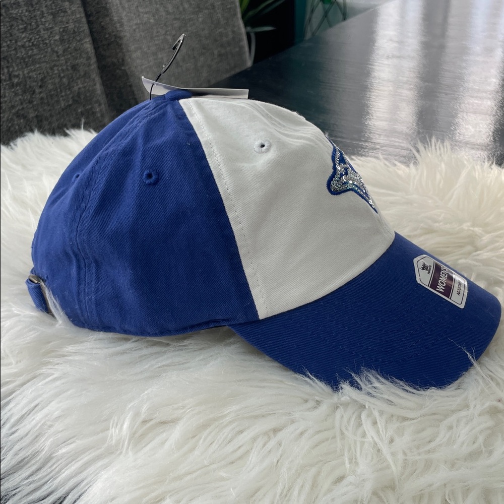 NWT Blue Jays blue white Sequin Logo adjustable cap hat - Picture 7 of 13